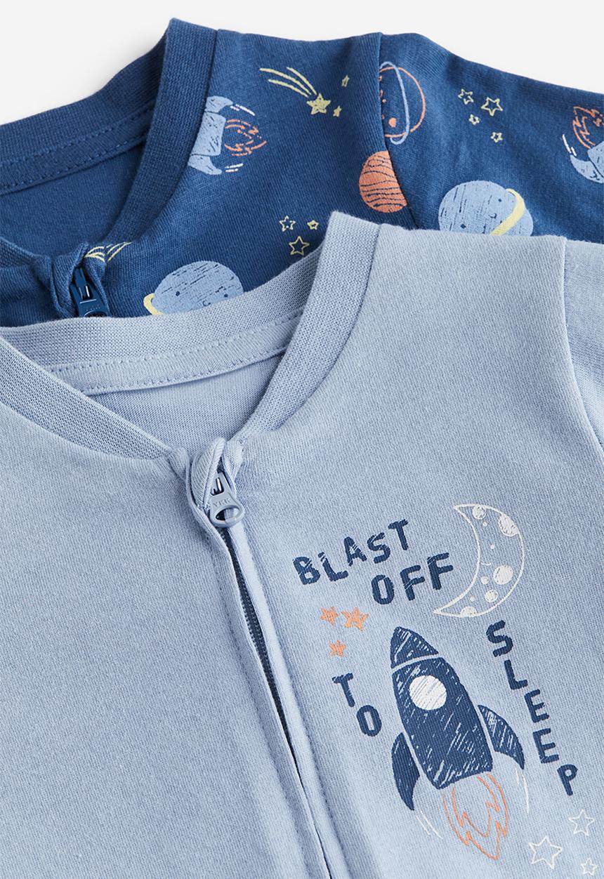 H&M - 2-pack patterned cotton pyjamas - blue