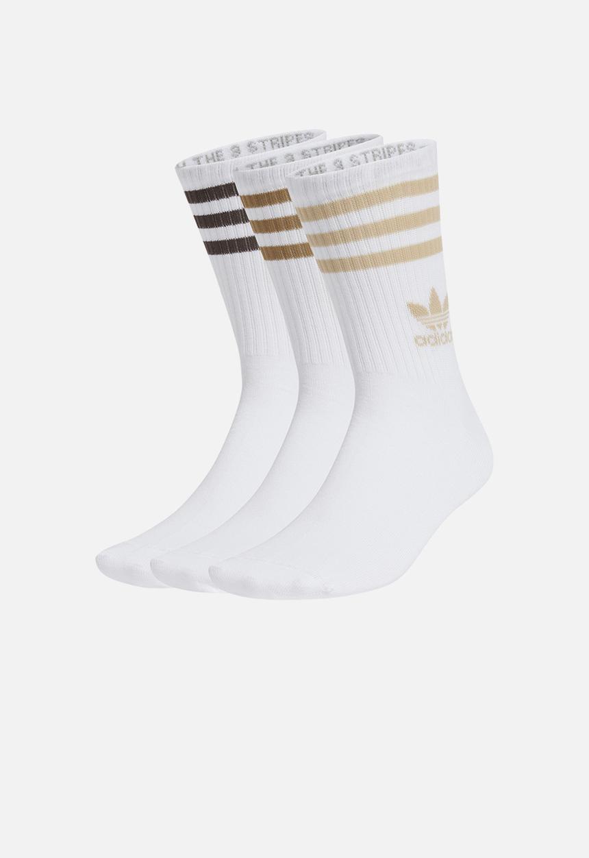 adidas Originals - Crew Sock  3Str - White/Magic Beige/Brown Desert/Brown 