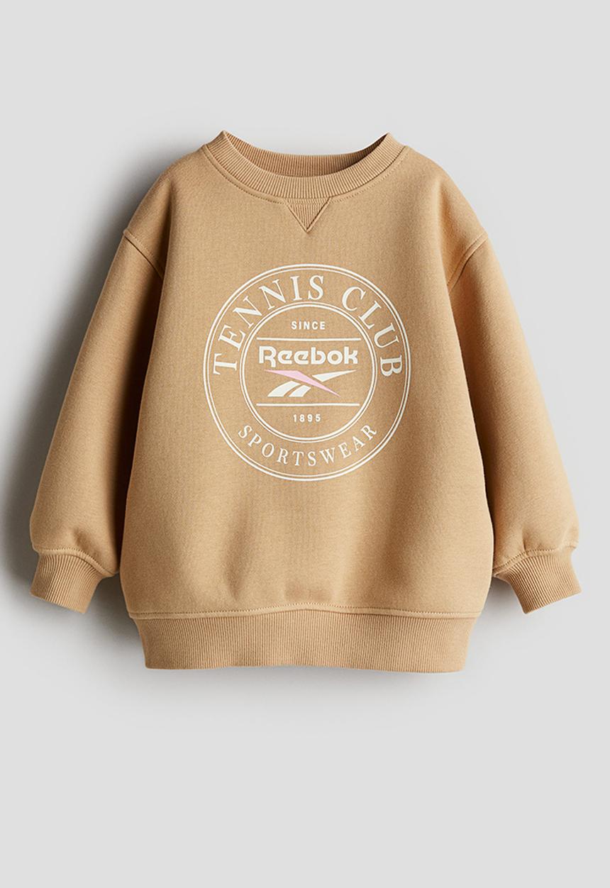 H&M - Reebok X H&M: Print-motif sweatshirt - beige