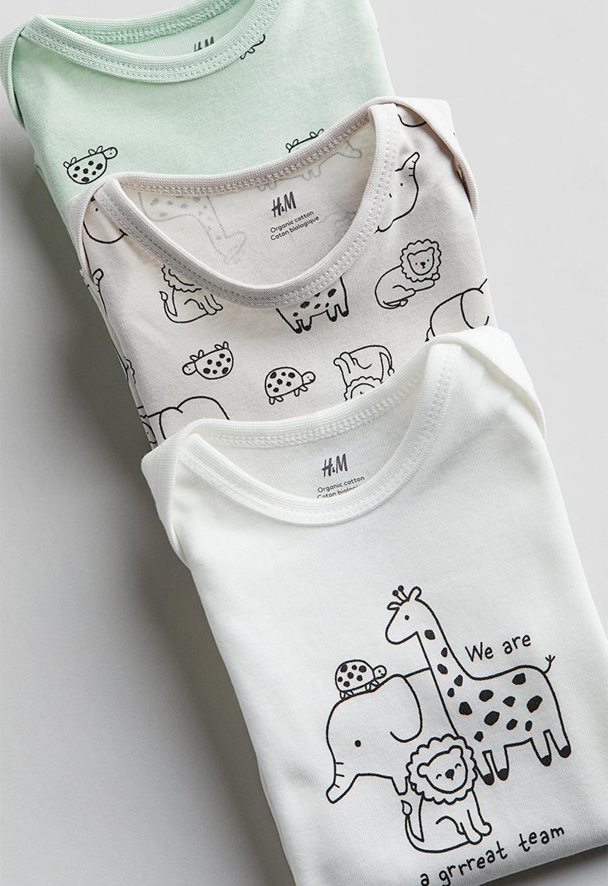 H&M - 3-pack cotton bodysuits - multi