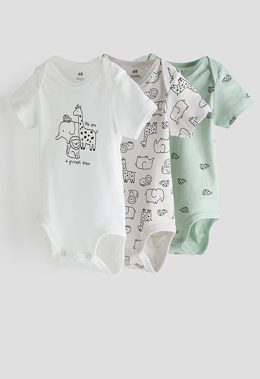 H&M - 3-pack cotton bodysuits - multi