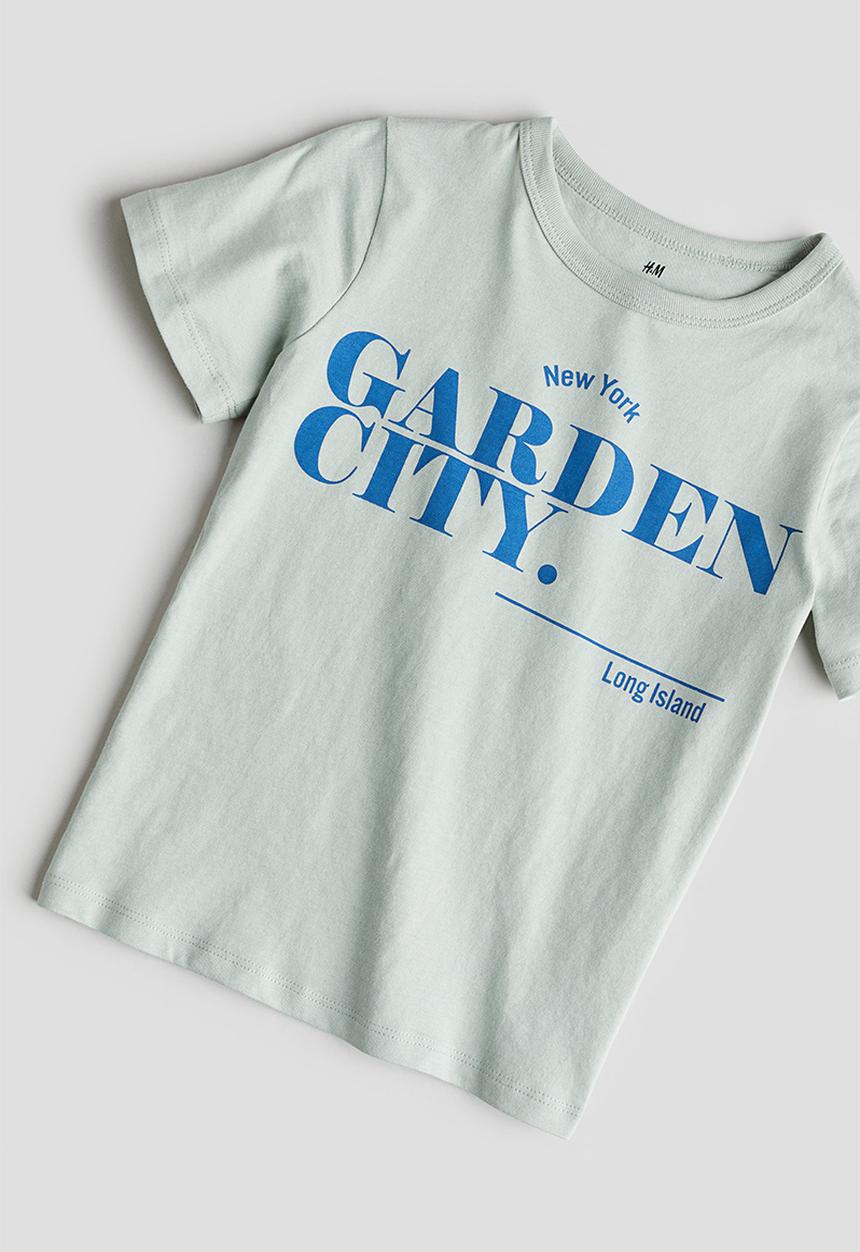 H&M - Printed cotton T-shirt - light green garden city