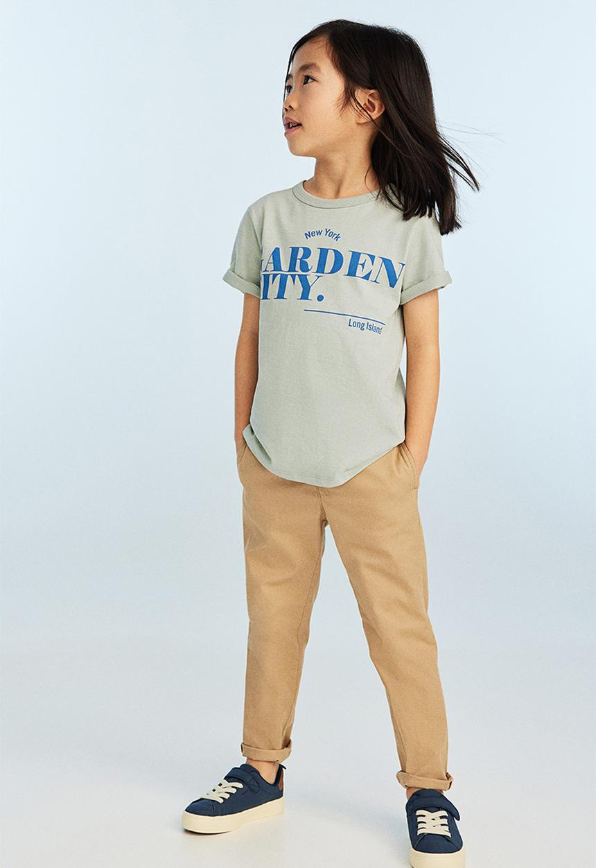 H&M - Printed cotton T-shirt - light green garden city