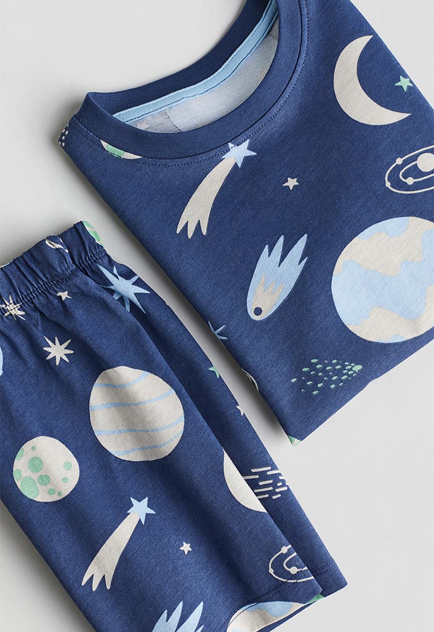 H&M - Printed cotton pyjamas - dark blue patterned