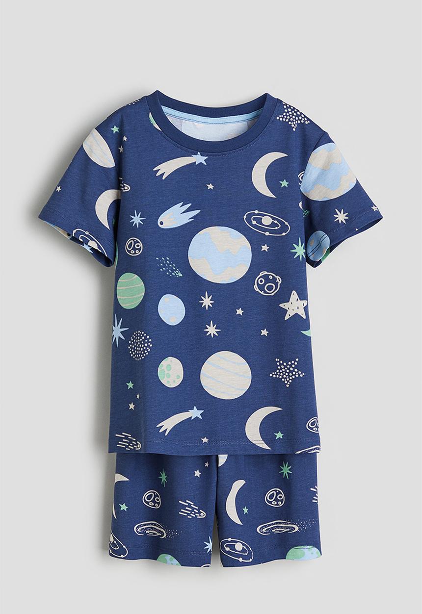 H&M - Printed cotton pyjamas - dark blue patterned
