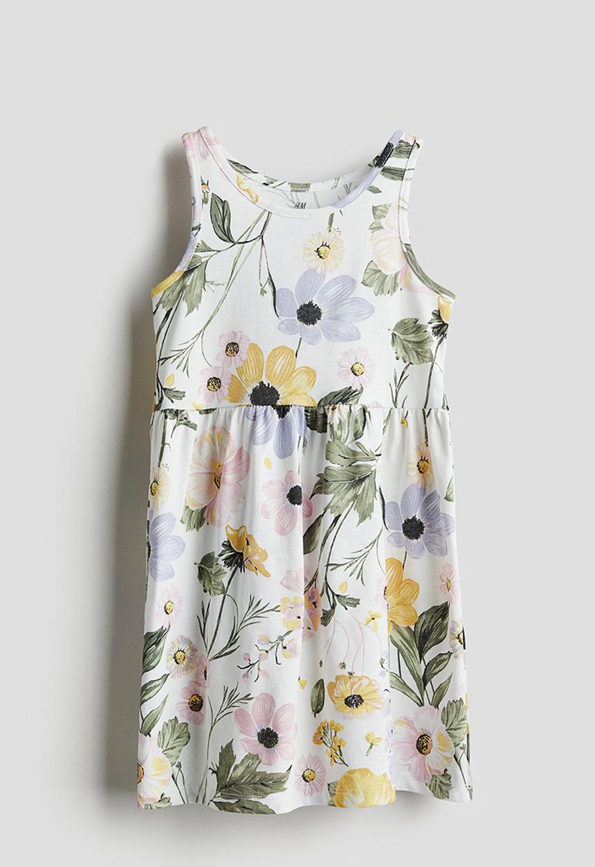 H&M - Patterned cotton dress - white floral