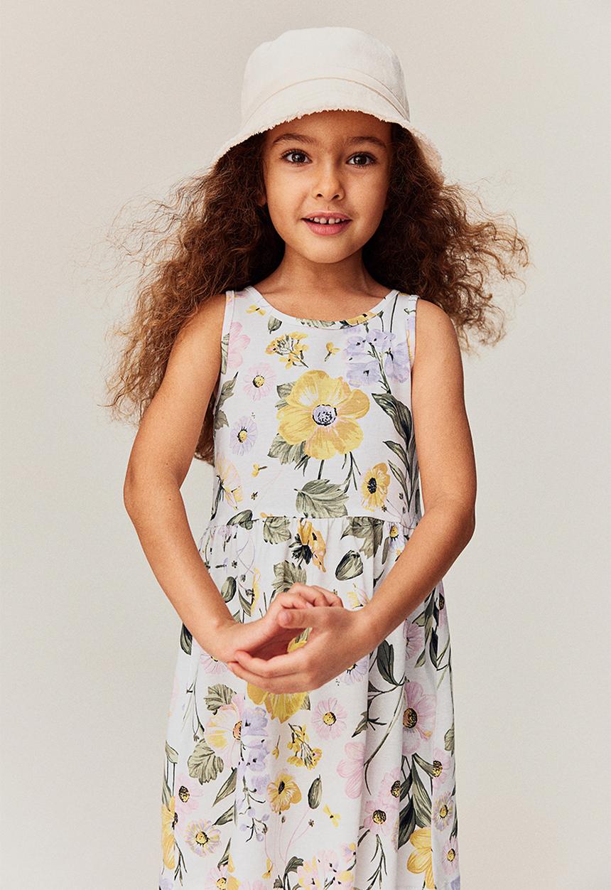 H&M - Patterned cotton dress - white floral