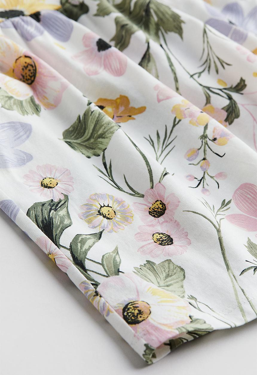 H&M - Patterned cotton dress - white floral