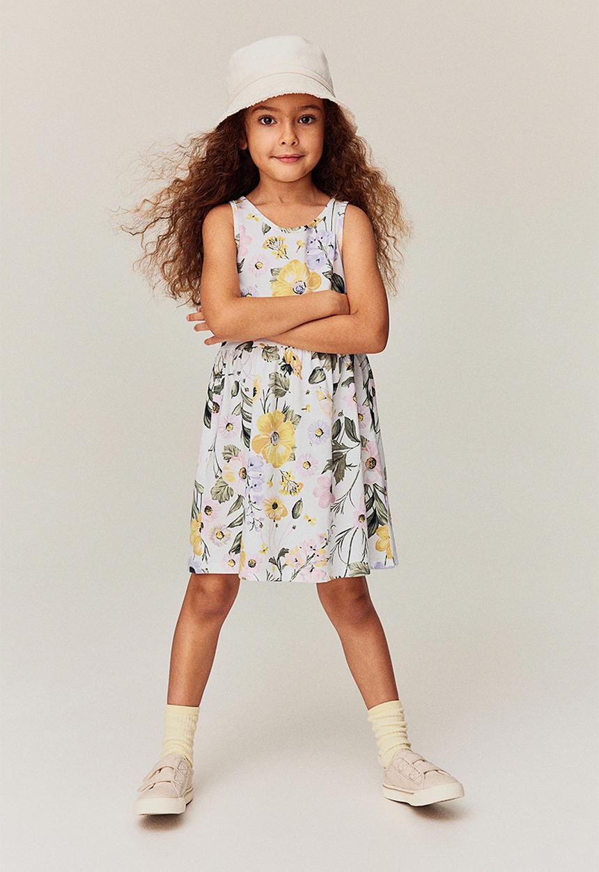 H&M - Patterned cotton dress - white floral