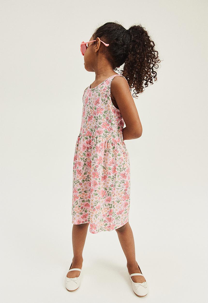 H&M - Patterned cotton dress - pink floral