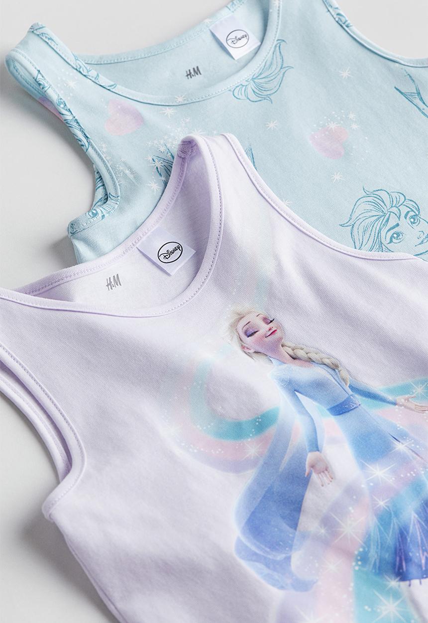 H&M - 2-Pack printed cotton dresses - lilac frozen