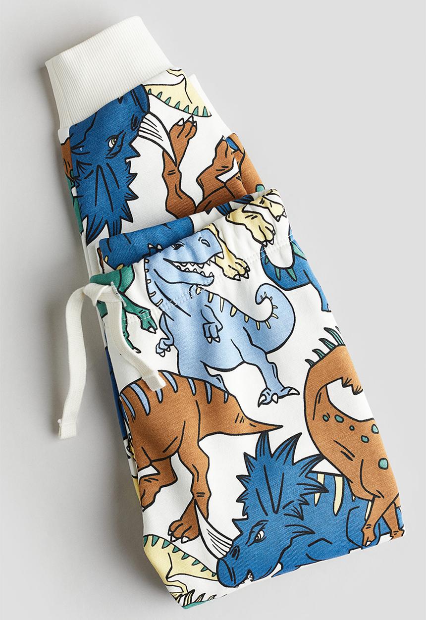 H&M - Printed joggers - white dinosaurs