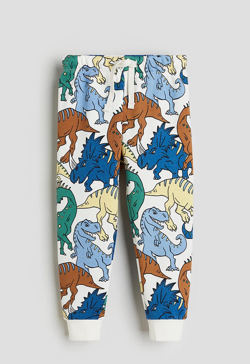 H&M - Printed joggers - white dinosaurs