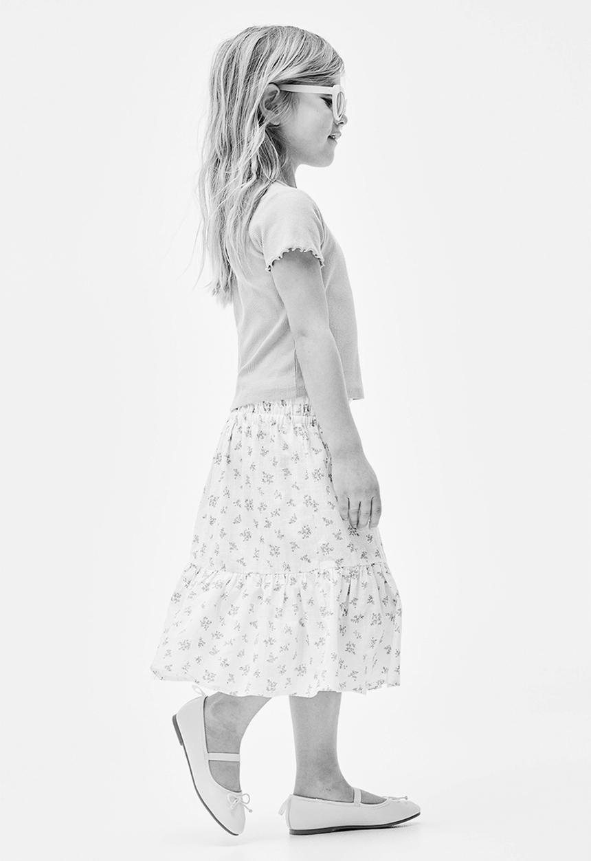 H&M - Floral-patterned skirt - cream floral 