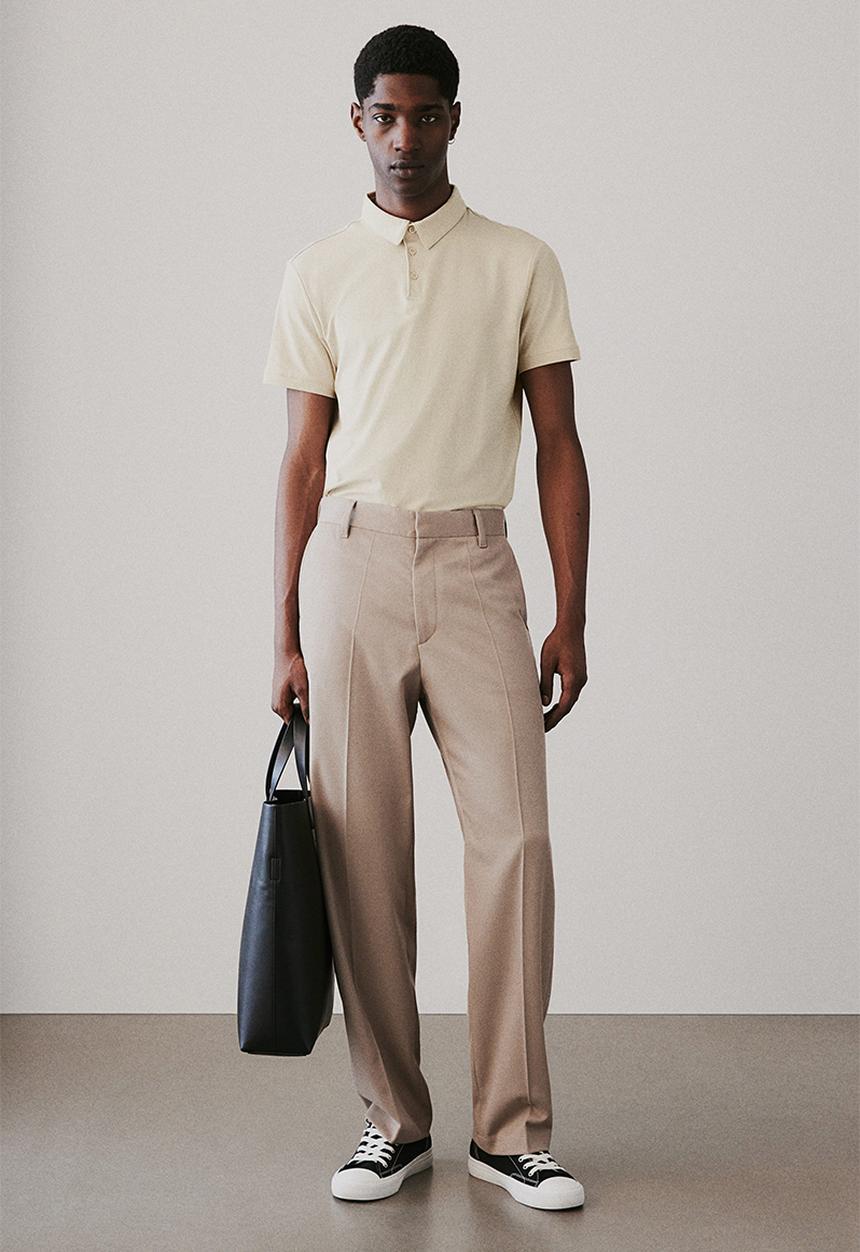 H&M - Slim fit polo shirt - light beige