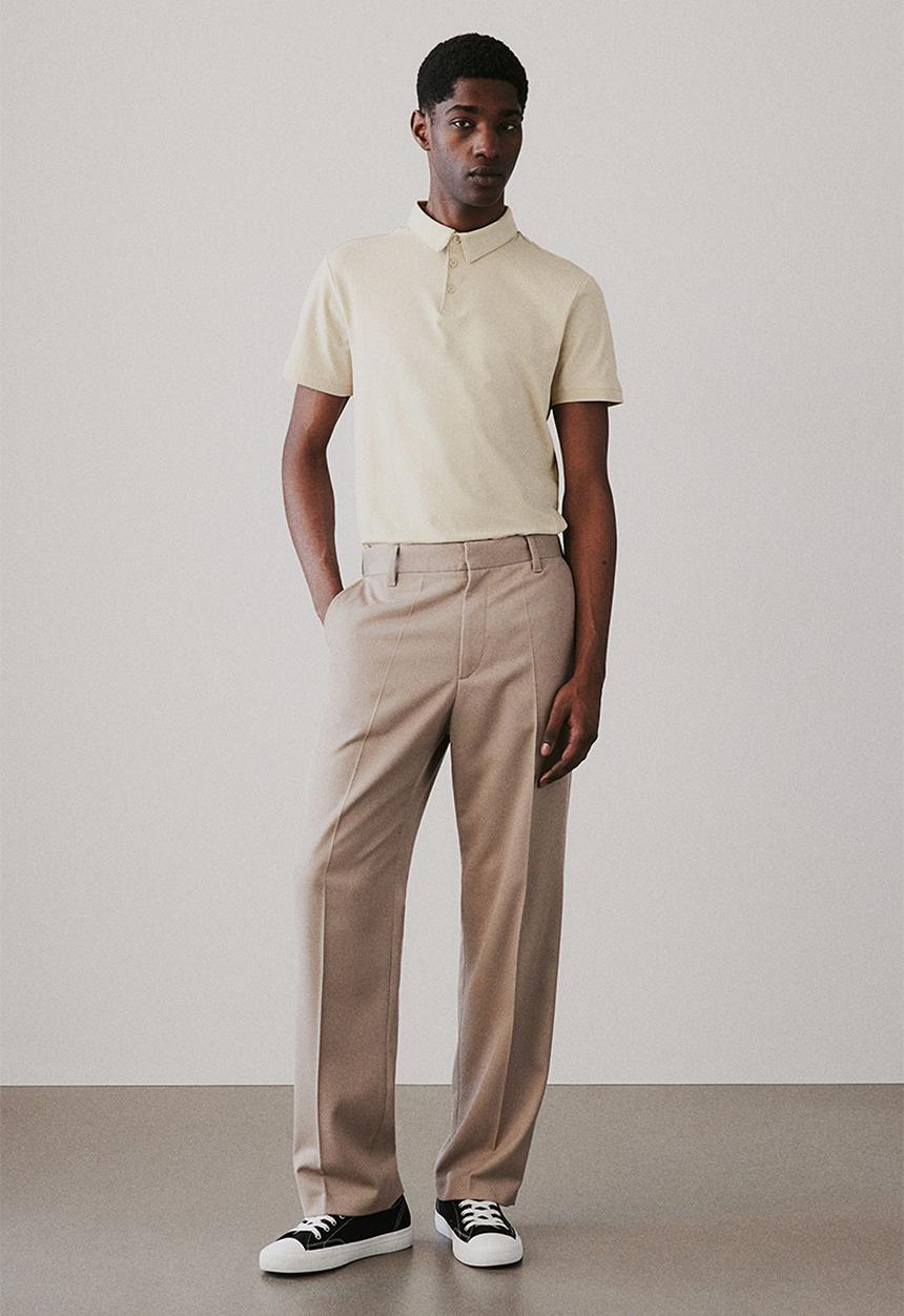 H&M - Slim fit polo shirt - light beige