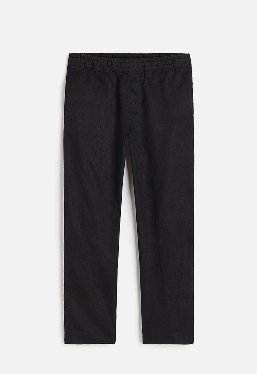 H&M - Regular fit linen trousers - black