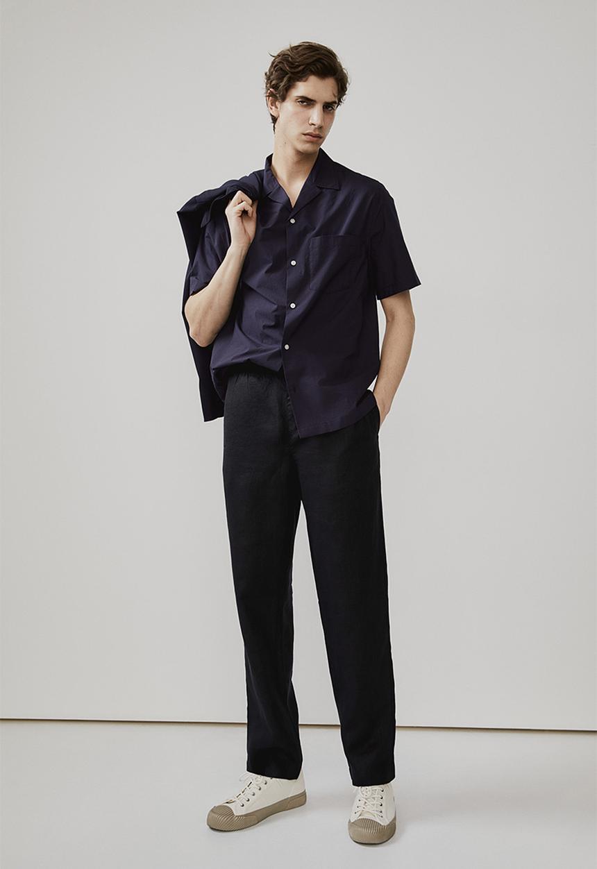 H&M - Regular fit linen trousers - black