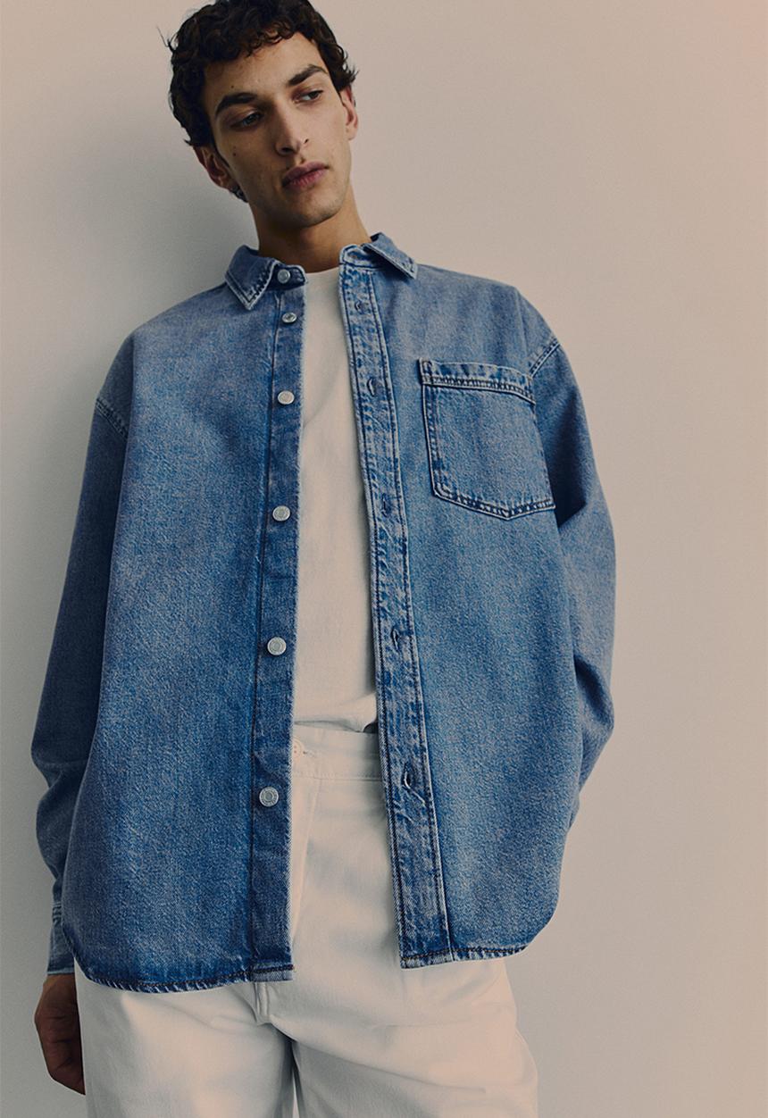 H&M - Regular fit denim overshirt - denim blue