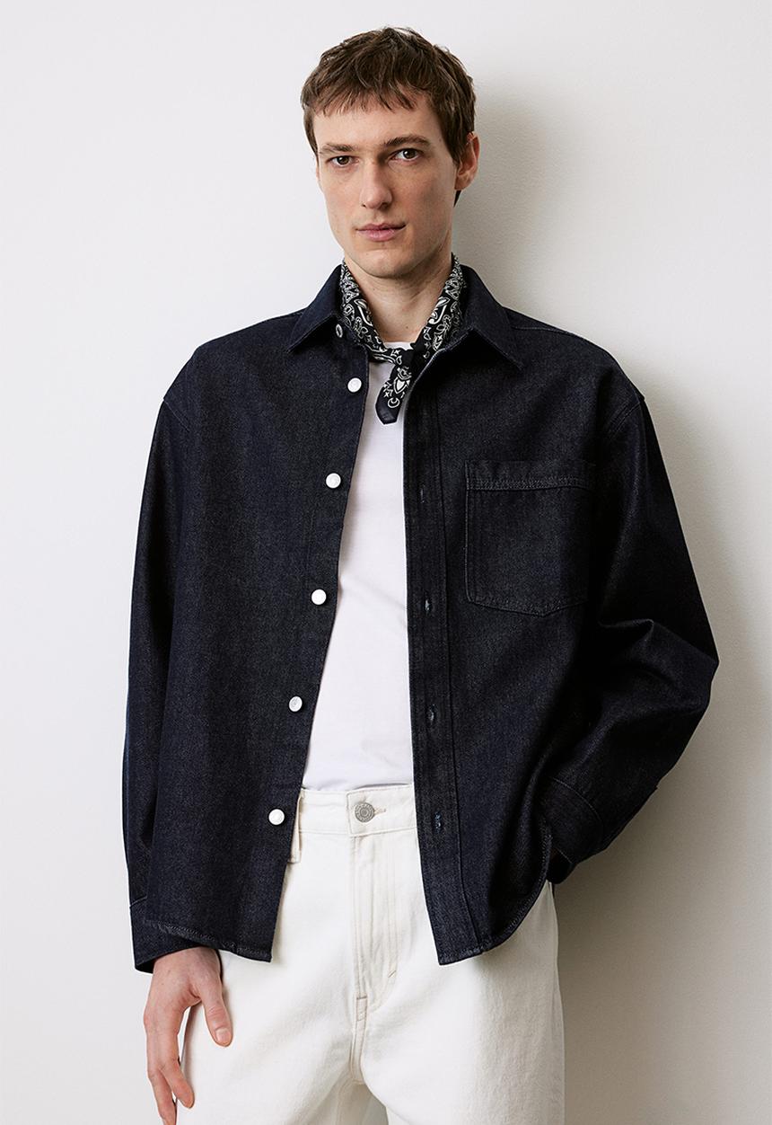 H&M - Regular fit denim overshirt - dark denim blue
