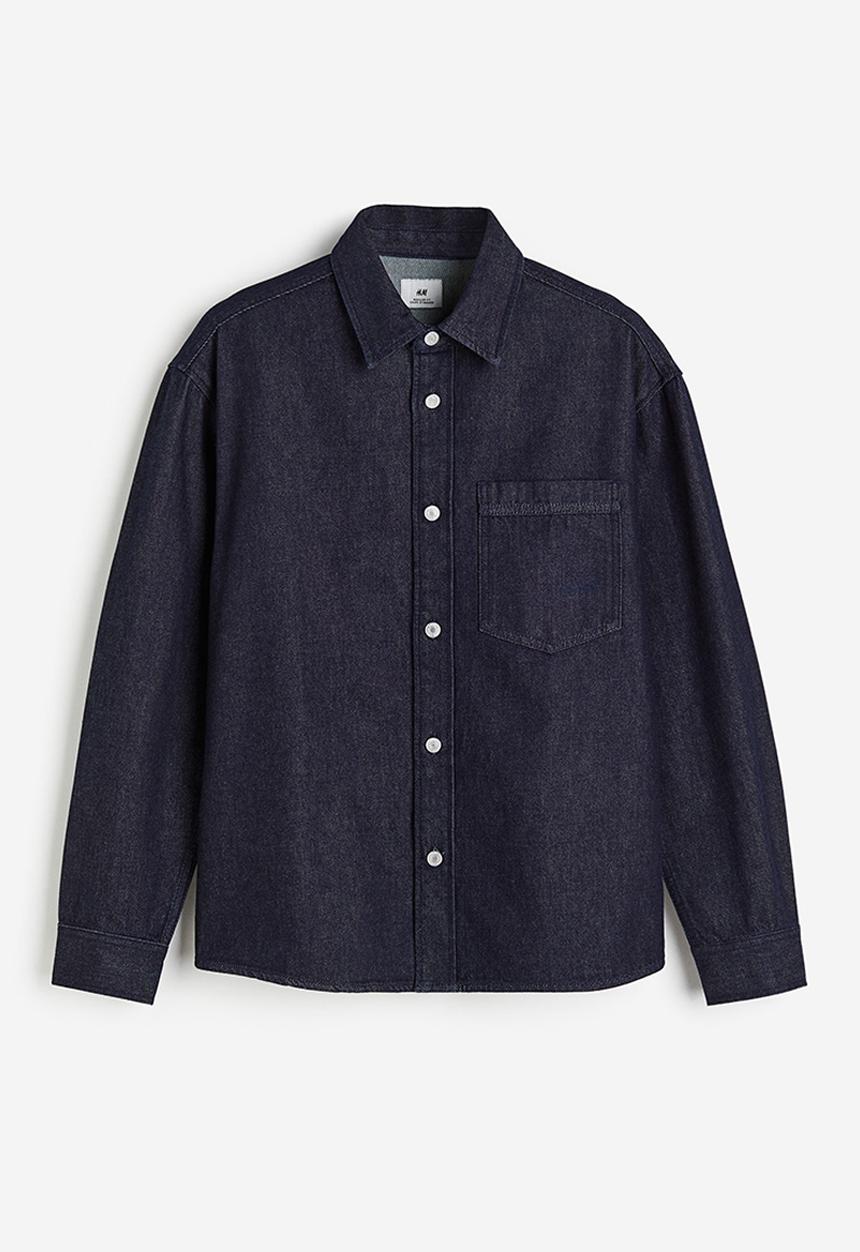 H&M - Regular fit denim overshirt - dark denim blue