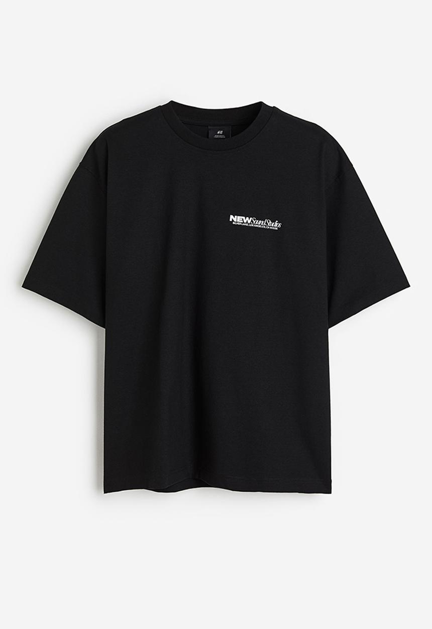 H&M - Oversized fit printed T-shirt - black new sound 