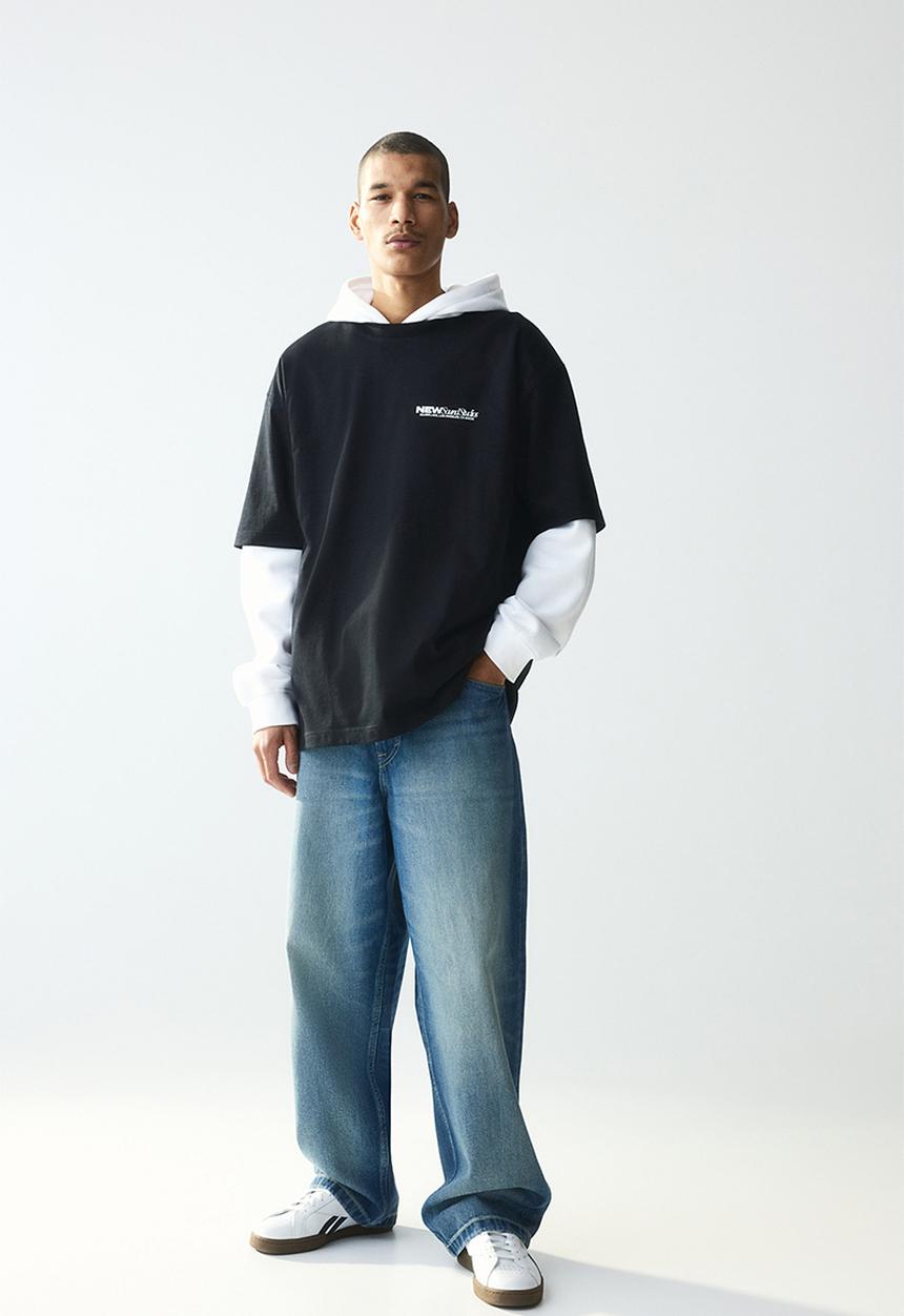 H&M - Oversized fit printed T-shirt - black new sound 
