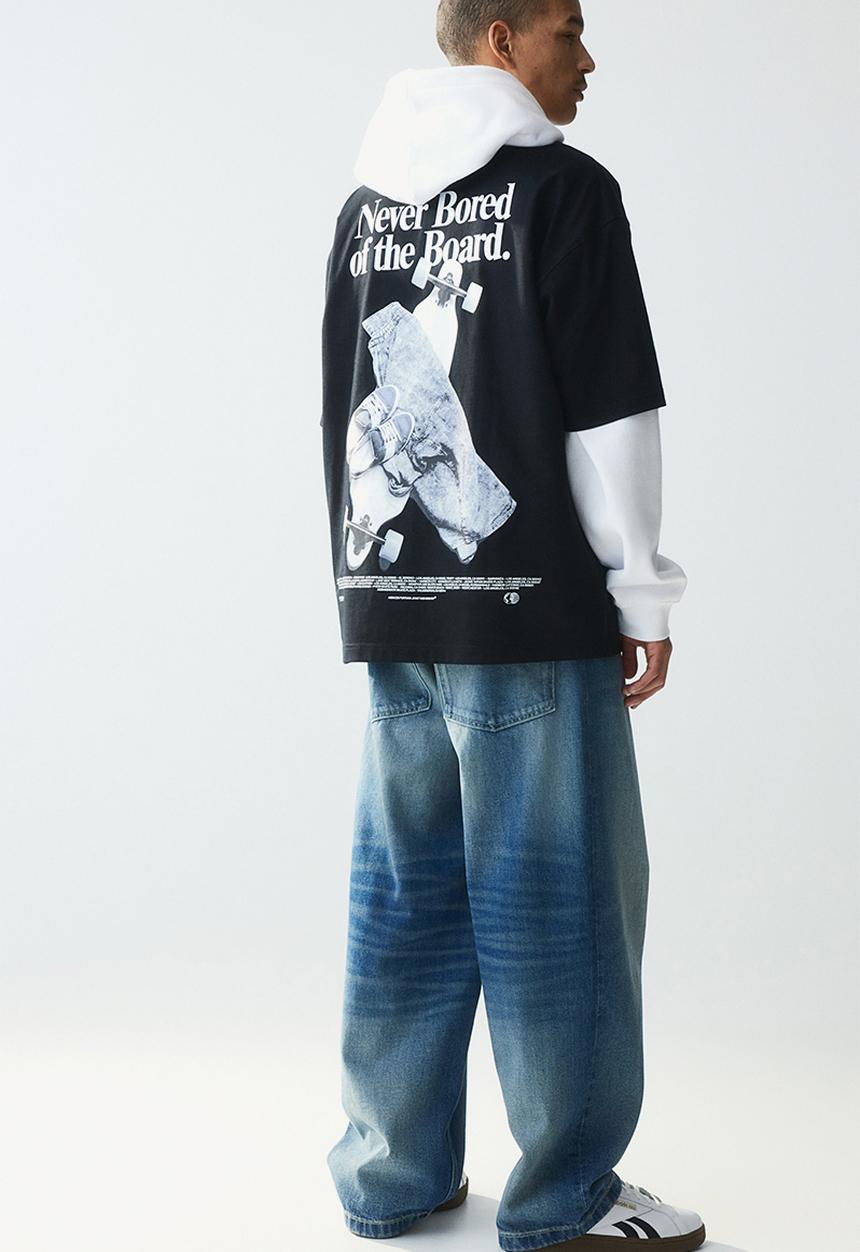 H&M - Oversized fit printed T-shirt - black new sound 