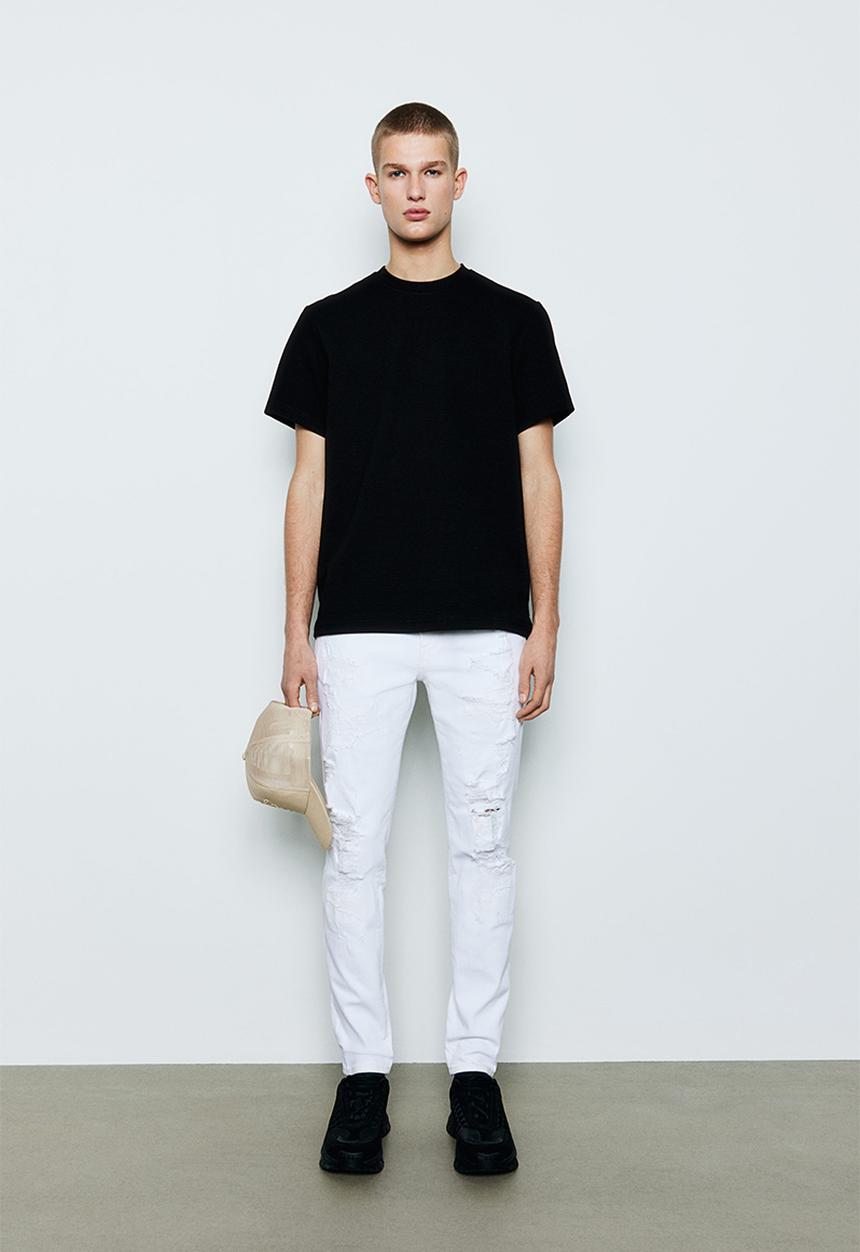 H&M - Regular fit ribbed T-shirt - black
