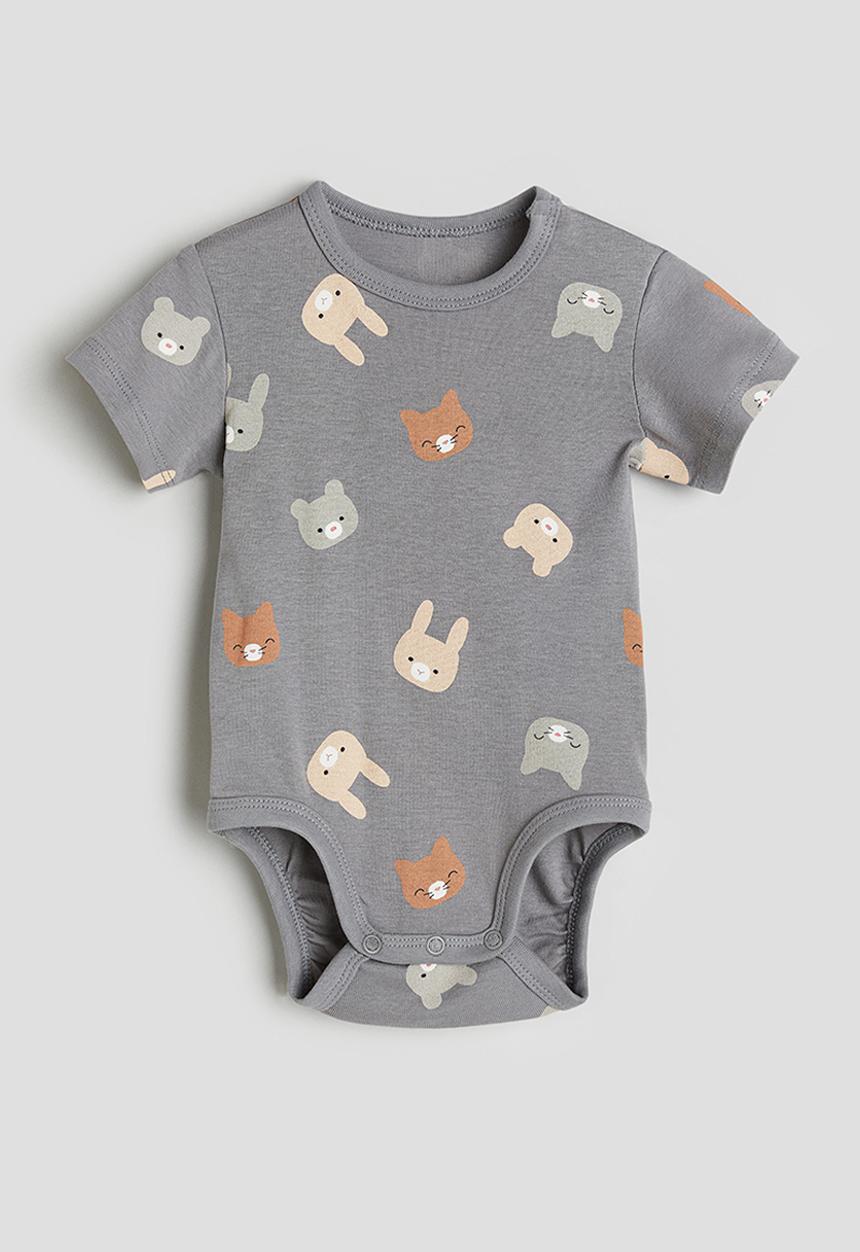 H&M - Patterned bodysuit - grey