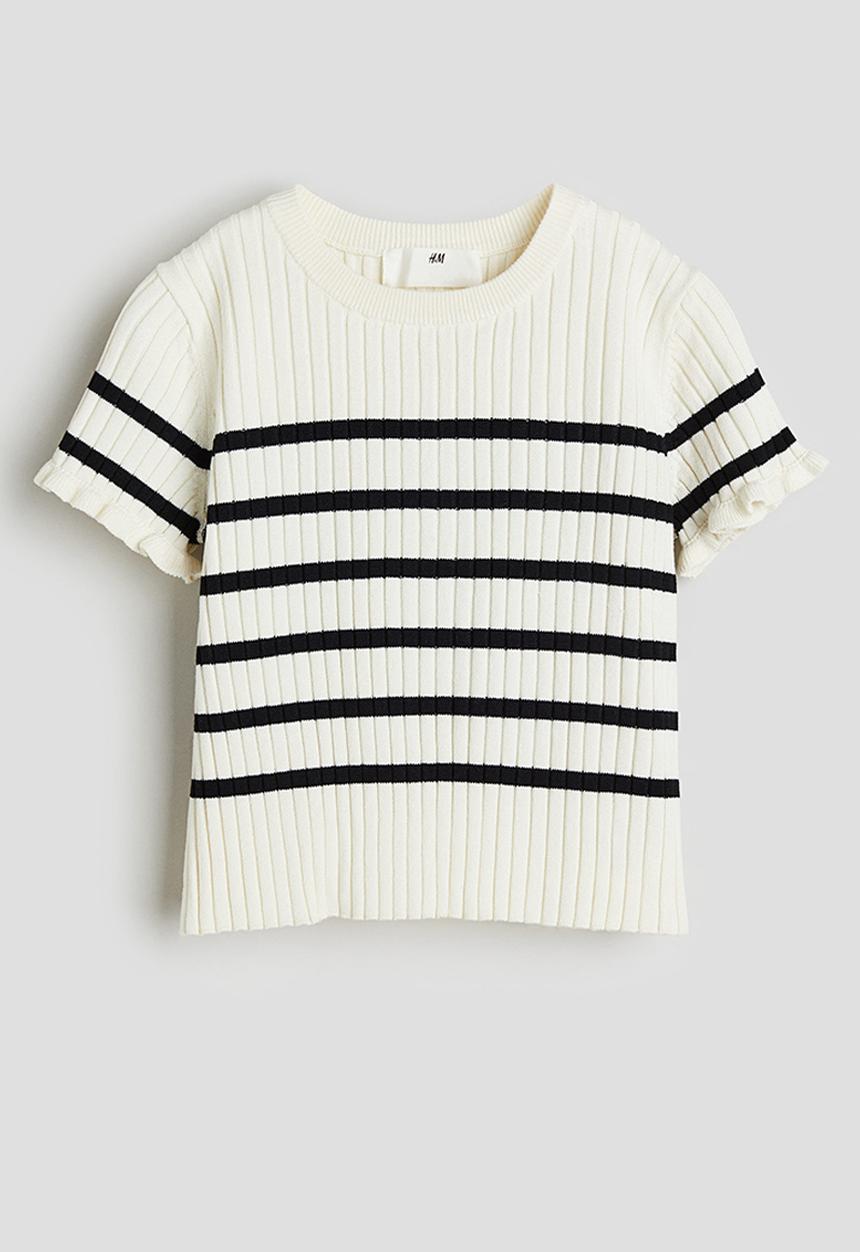 H&M - Rib-knit top - white
