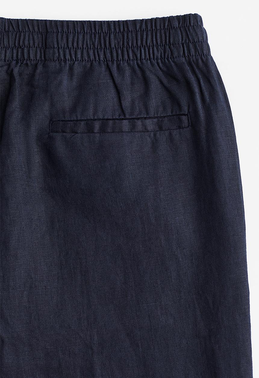 H&M - Regular fit linen trousers - navy blue 