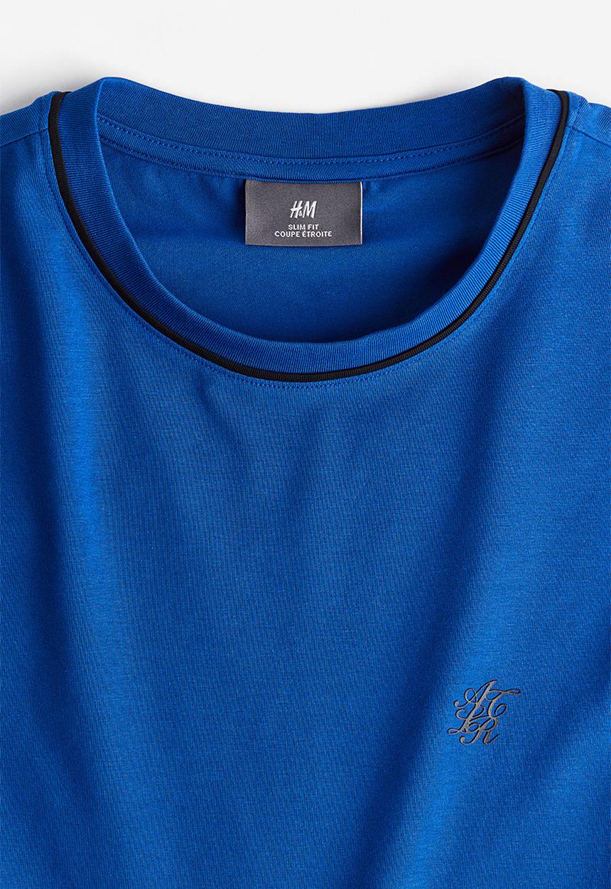 H&M - Slim fit T-shirt - bright blue 