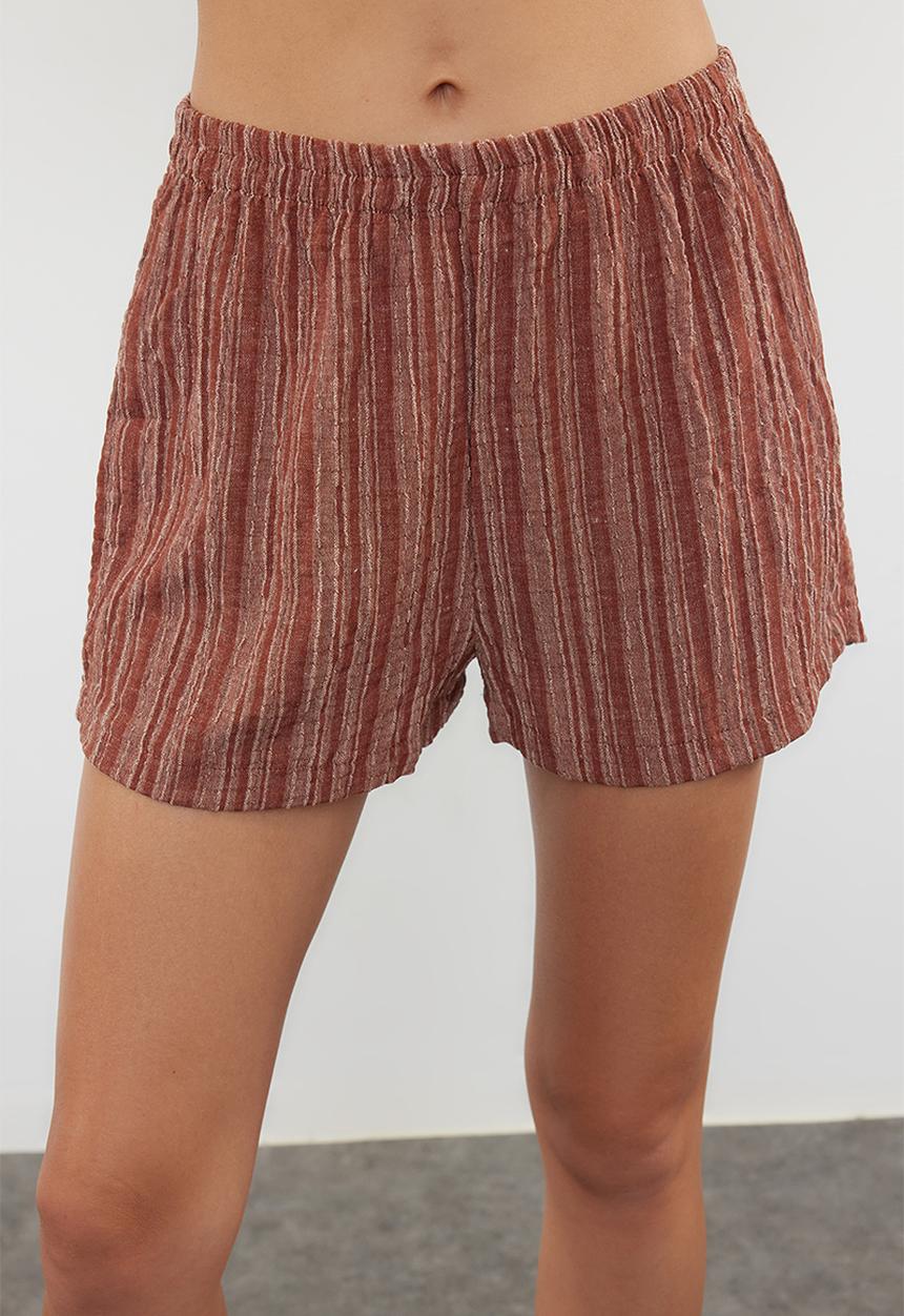 Trendyol - Two piece oversize shirt & short set - brown 