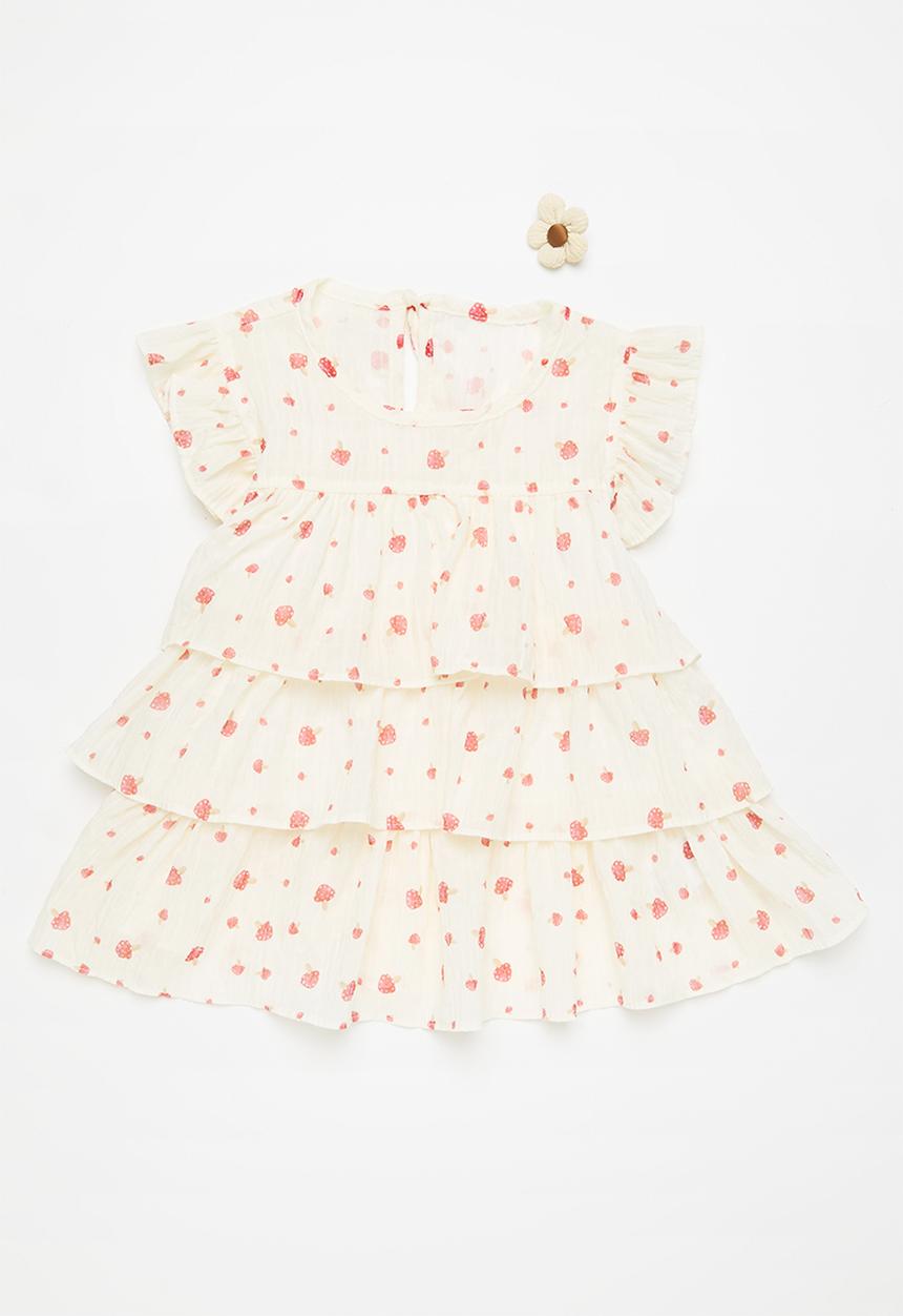 Pop Candy - Tiered polka dot top - pink & white