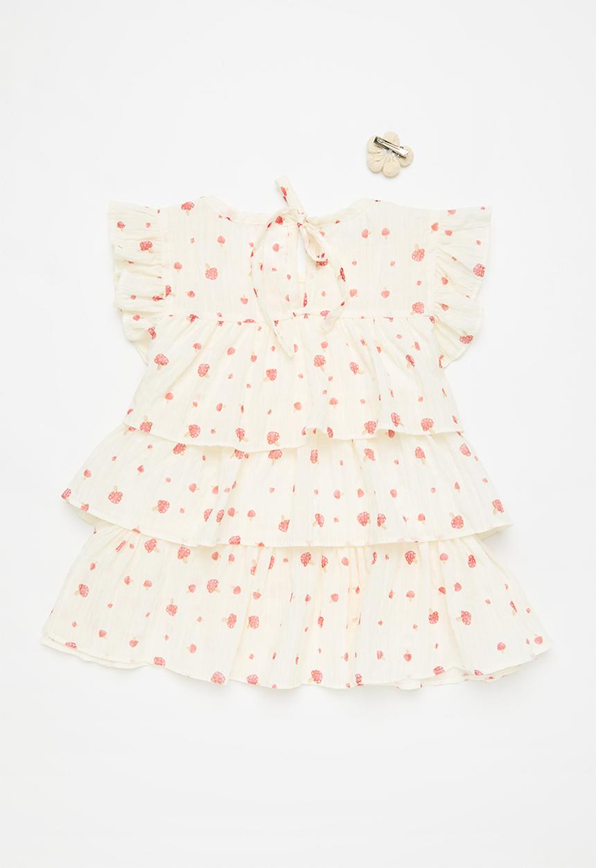 Pop Candy - Tiered polka dot top - pink & white