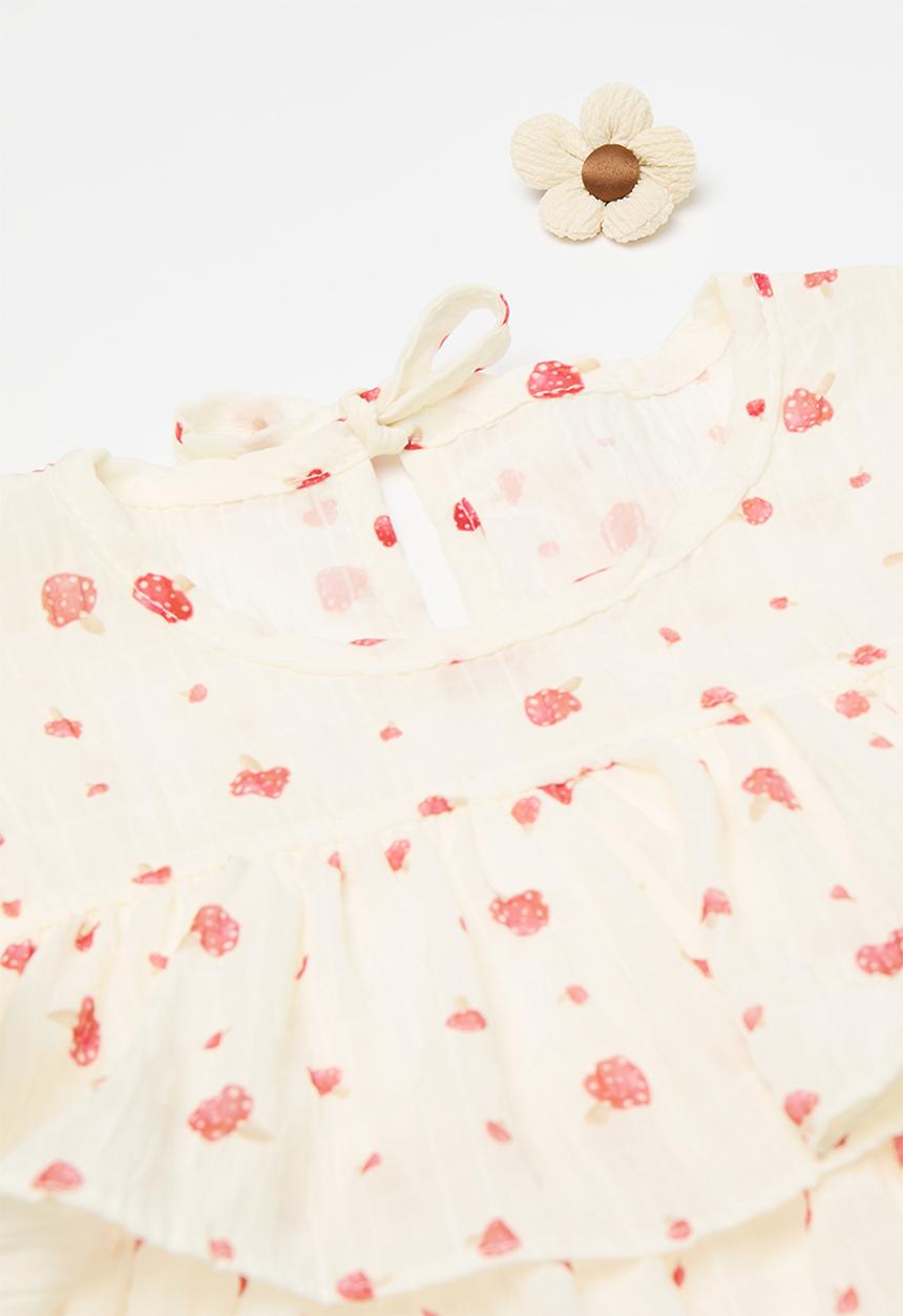 Pop Candy - Tiered polka dot top - pink & white