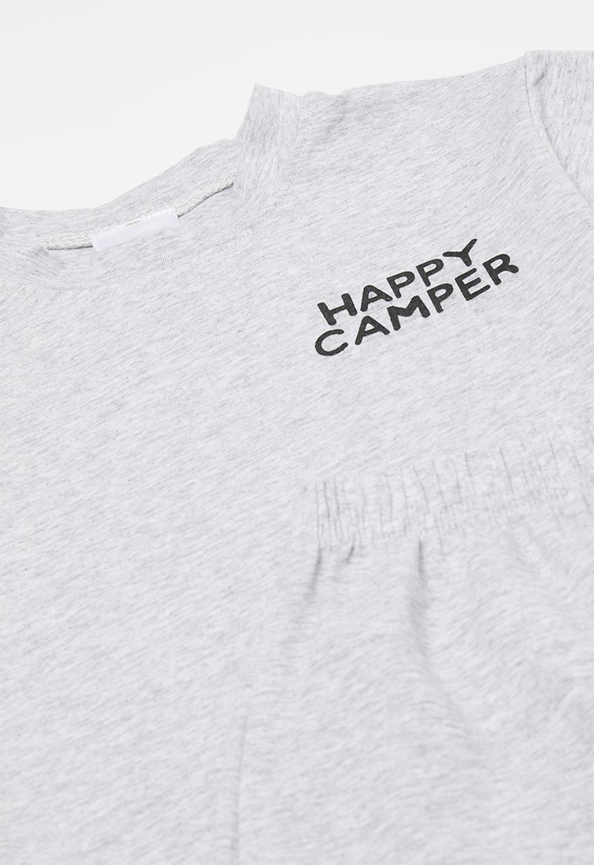 Pop Candy - Happy camper top and bottom set - grey