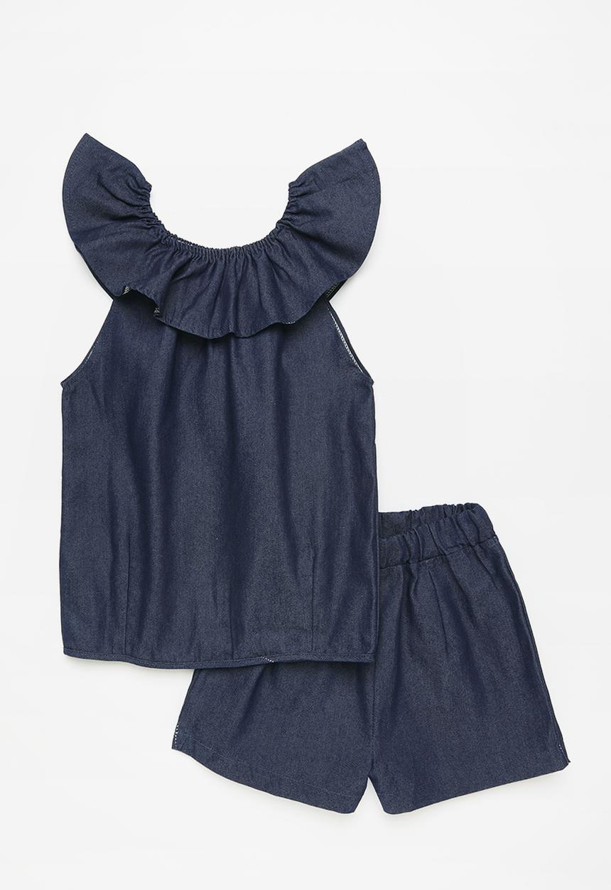 Pop Candy - Denim top and short set - light blue