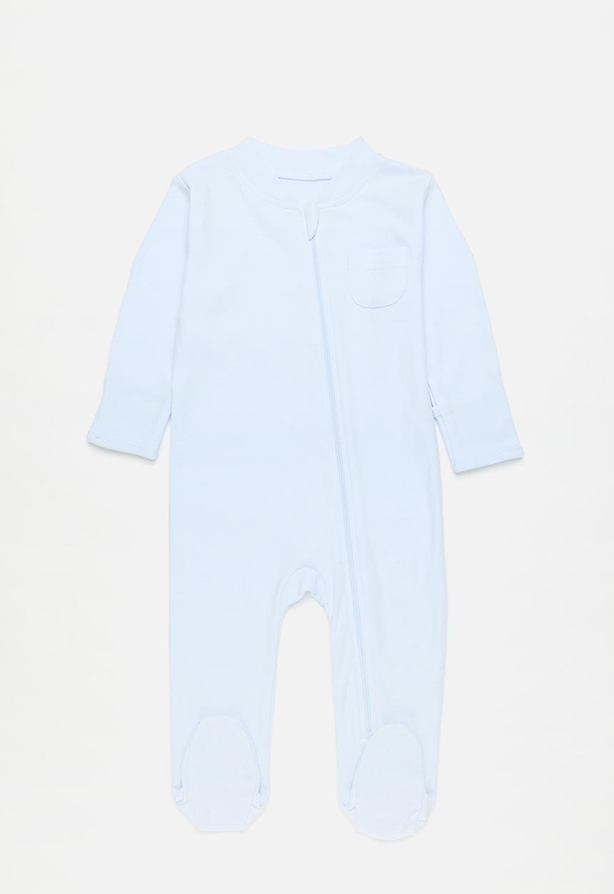 Pop Candy - Zip through sleepsuit - light blue