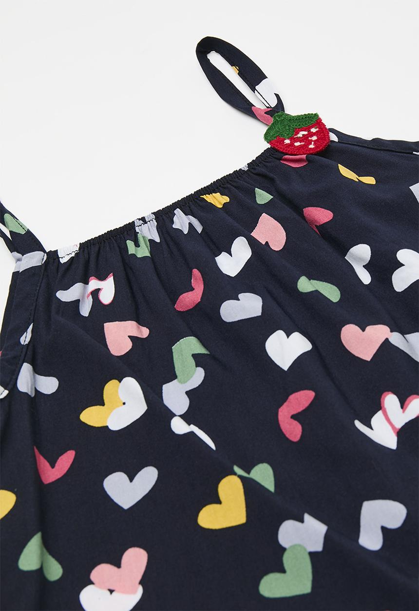 Pop Candy - Heart print cami vest pj set - navy