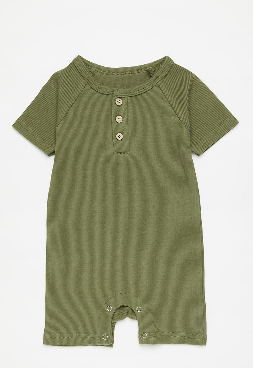 Pop Candy - Reglan sleeve romper-green