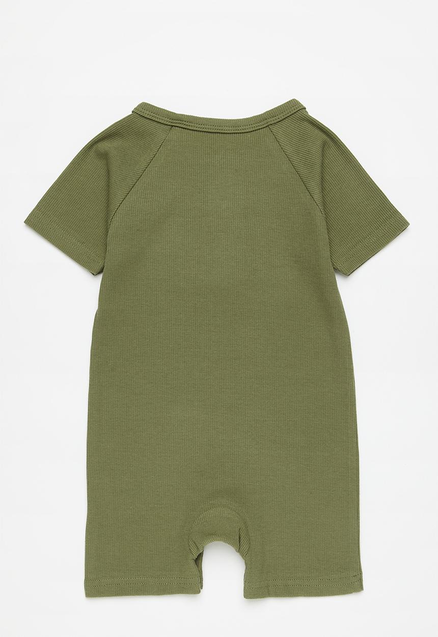 Pop Candy - Reglan sleeve romper-green