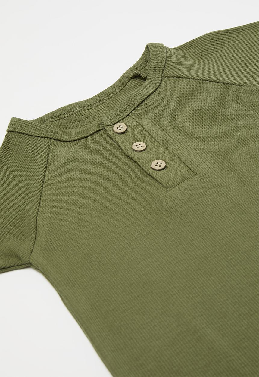 Pop Candy - Reglan sleeve romper-green