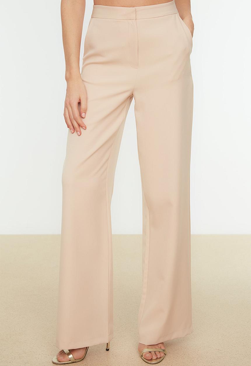 Trendyol - Pipe Leg Woven Trousers - Stone