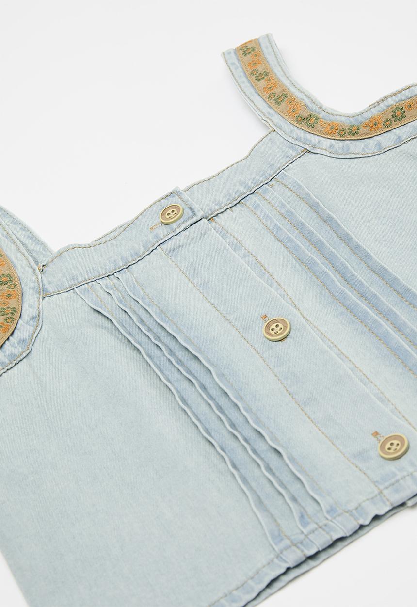 Pop Candy - Denim top & bottom set - light blue