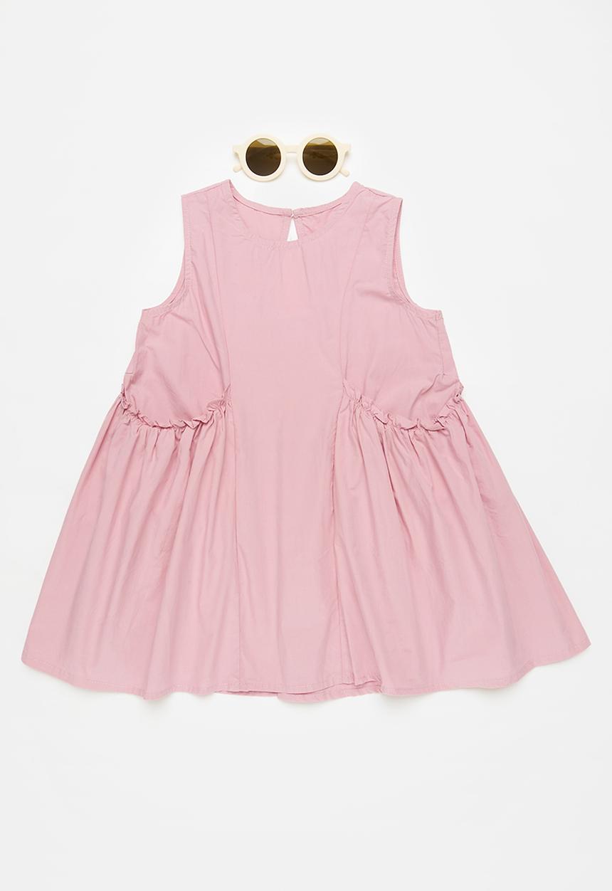Pop Candy - Ruched pockets dress - pink