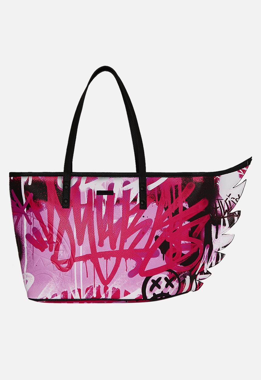 Sprayground - Pink graff city winged tote - pink