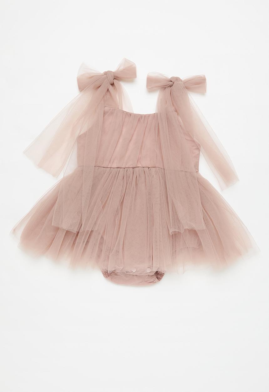 Pop Candy - Bow décor mesh dress - pink