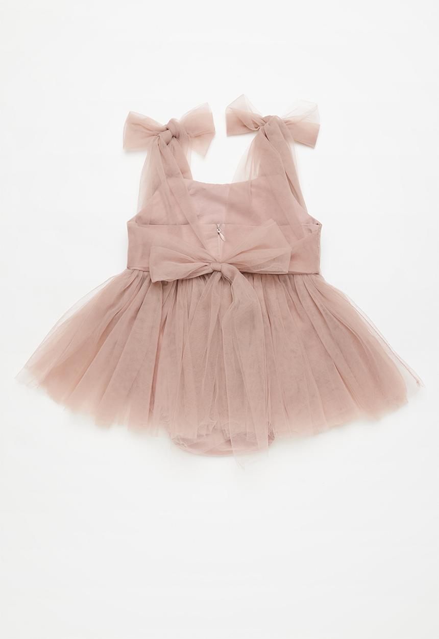 Pop Candy - Bow décor mesh dress - pink